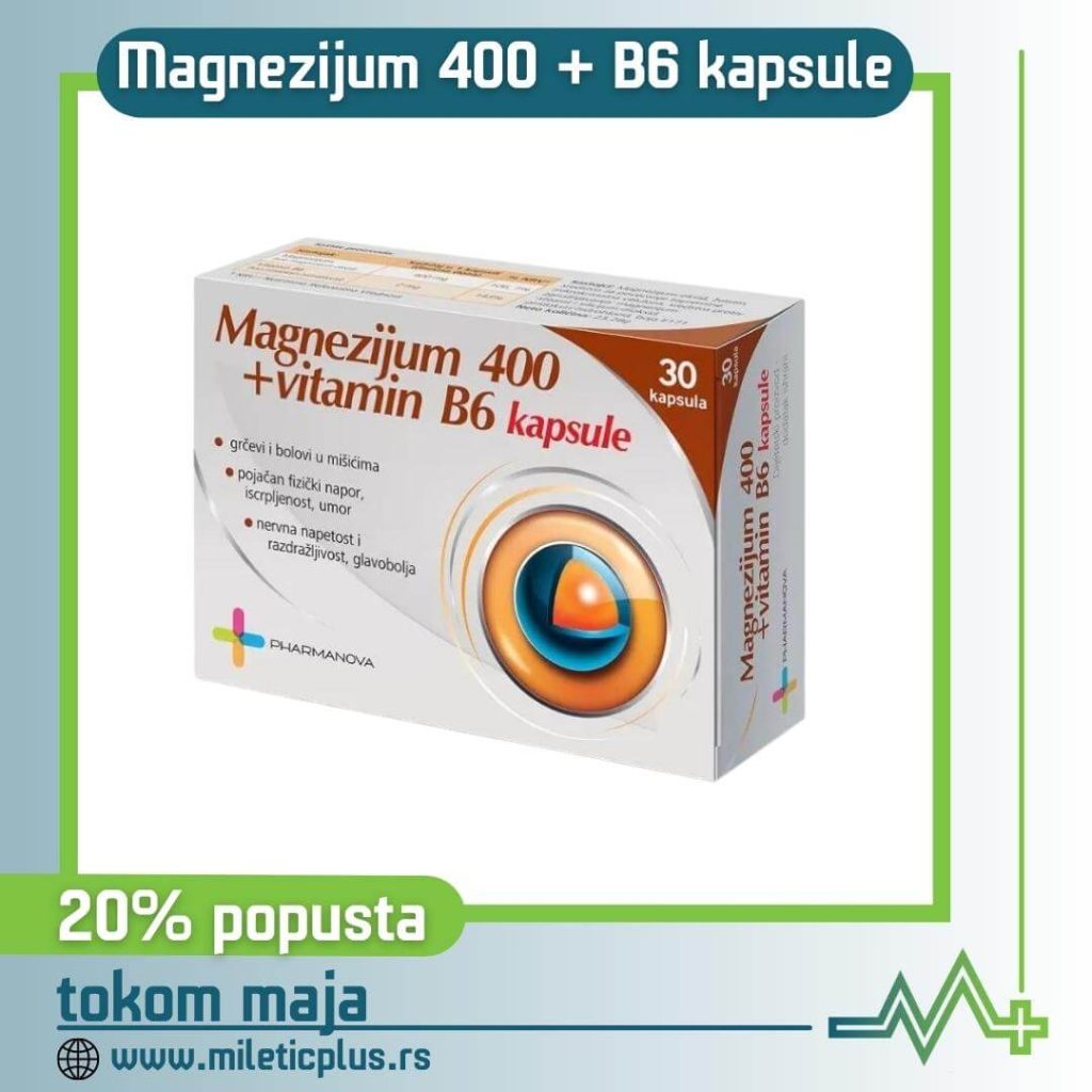 Magnezijum 400 + B6 - 20% popusta